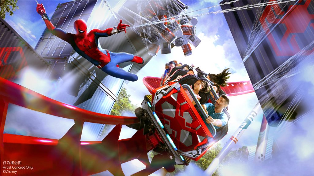 Disneyland de Xangai começa a testar brinquedos do Homem-Aranha